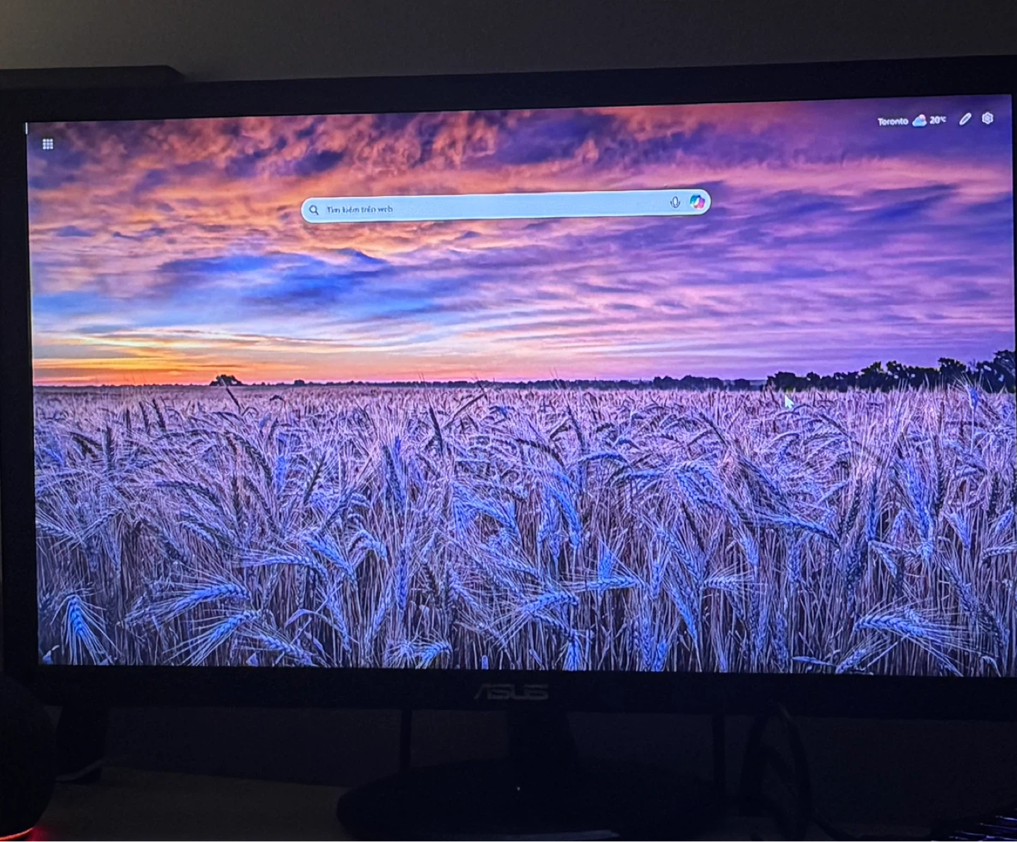 Desktop Monitor with Sunset Wallpaper