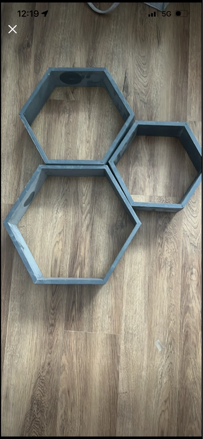 Set of 3 Hexagon Wall Shelves