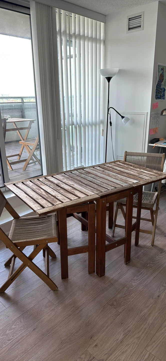 Wooden Drop Leaf Dining Table and 4 Chairs Set