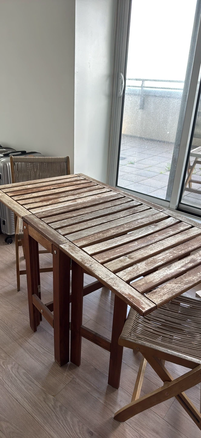 Wooden Drop Leaf Dining Table and 4 Chairs Set - photo 2