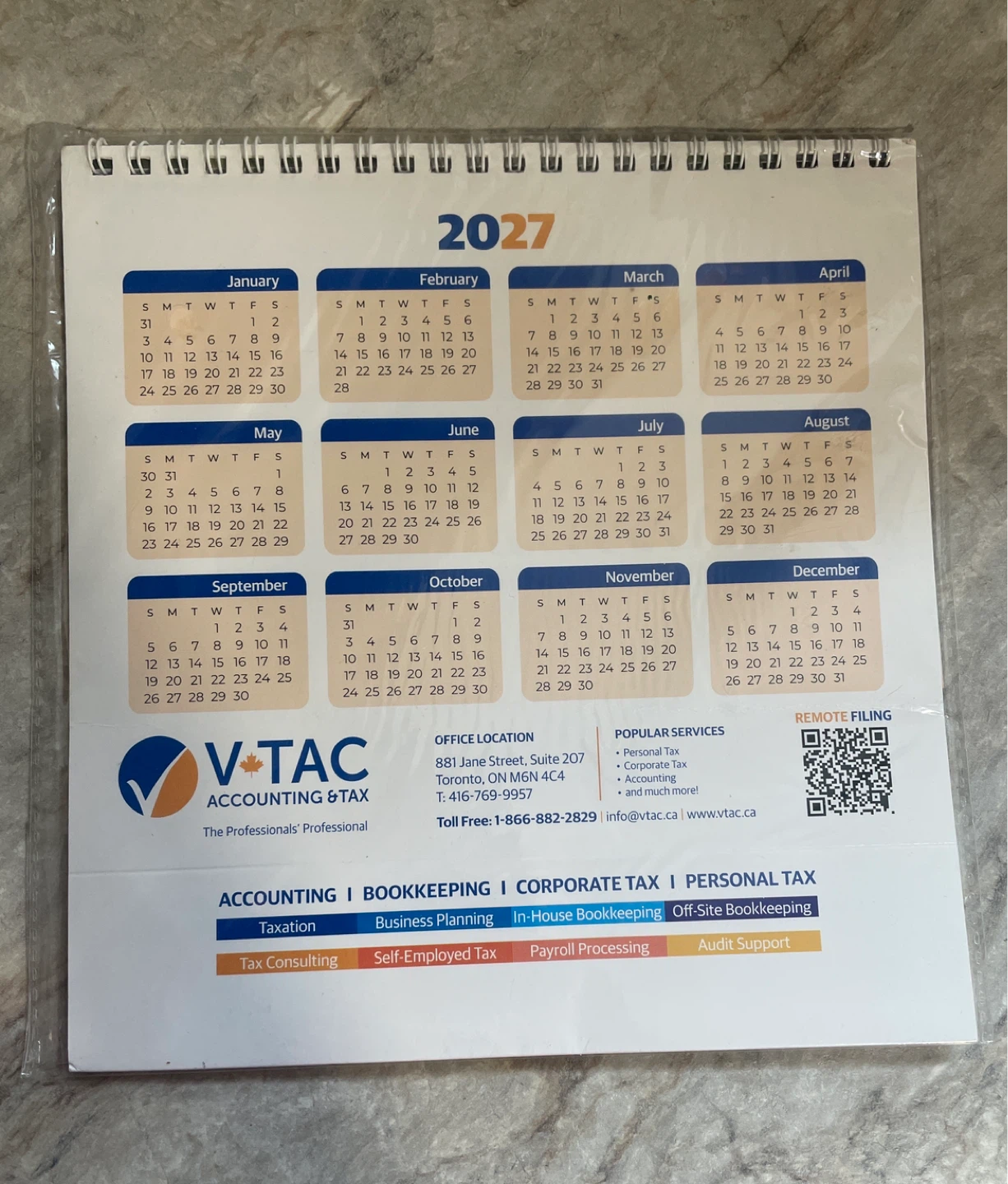 V-TAC Accounting & Tax 2026 Calendar - photo 2