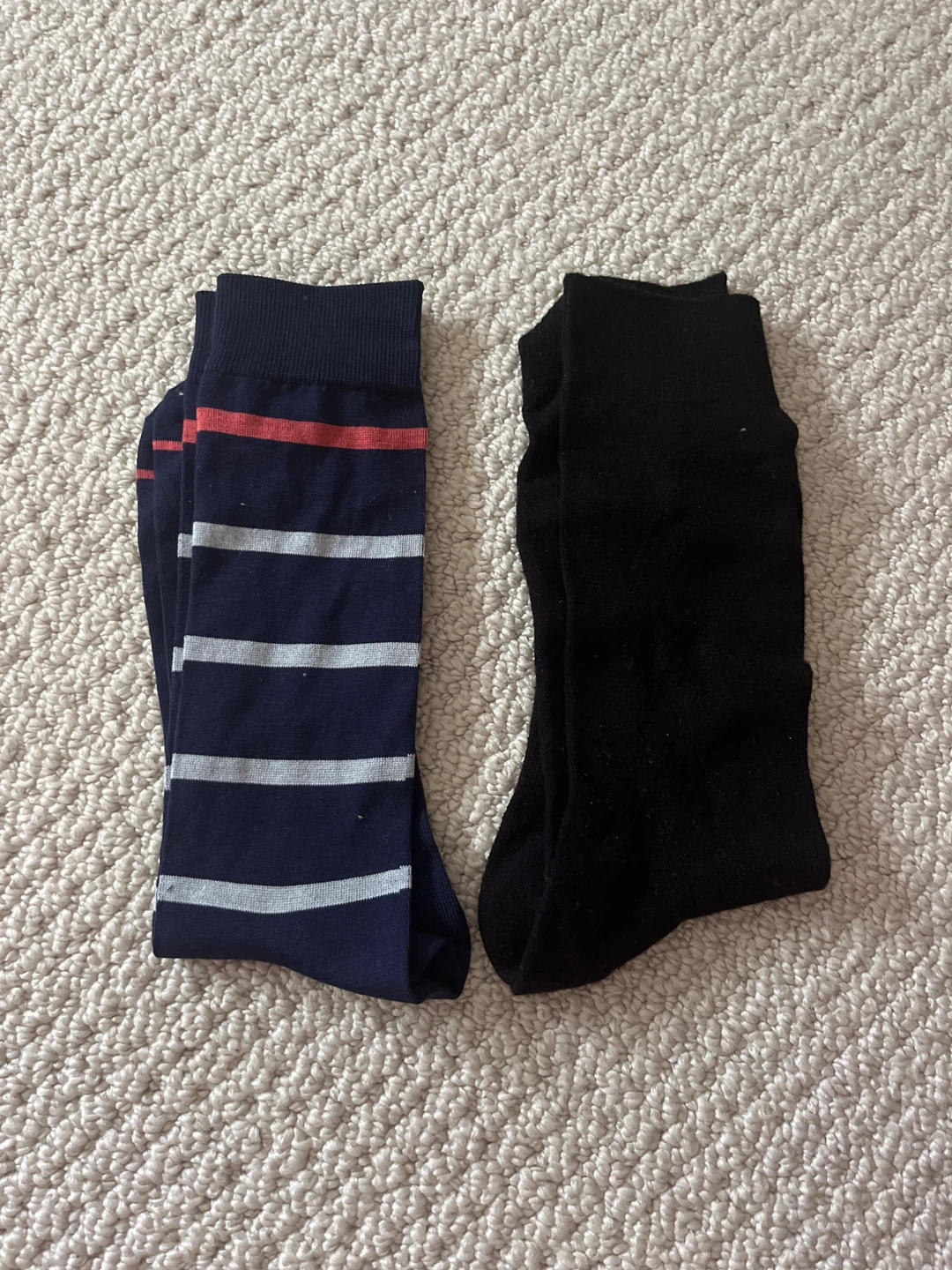 Pair of Men's Socks - Striped and Black