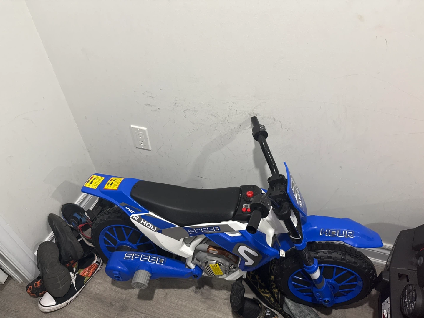 Blue Electric Ride-On Motorcycle