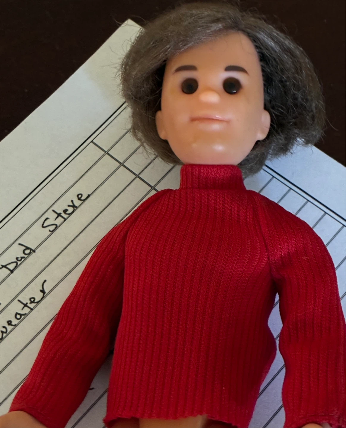 Sunshine Family Steve Dad 1970s Vintage Doll Red Sweater - photo 5