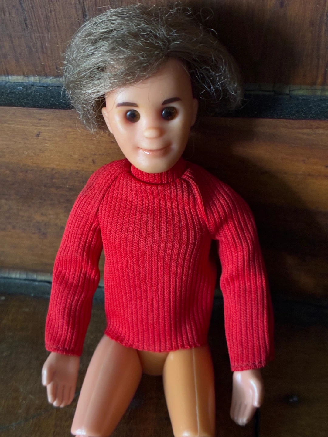 Sunshine Family Steve Dad 1970s Vintage Doll Red Sweater