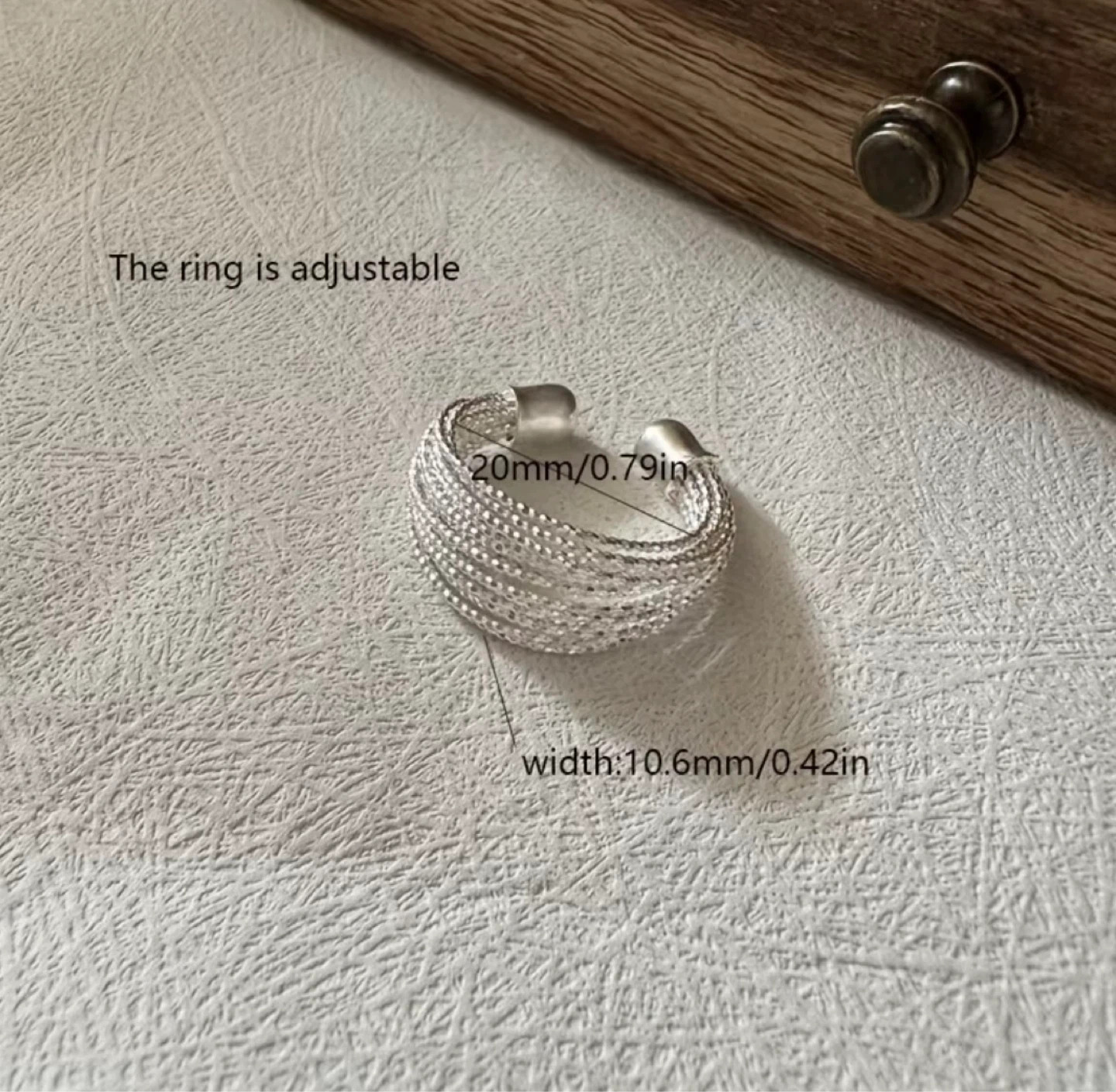 Silver Multi-Layer Twisted Chain Ring - photo 2