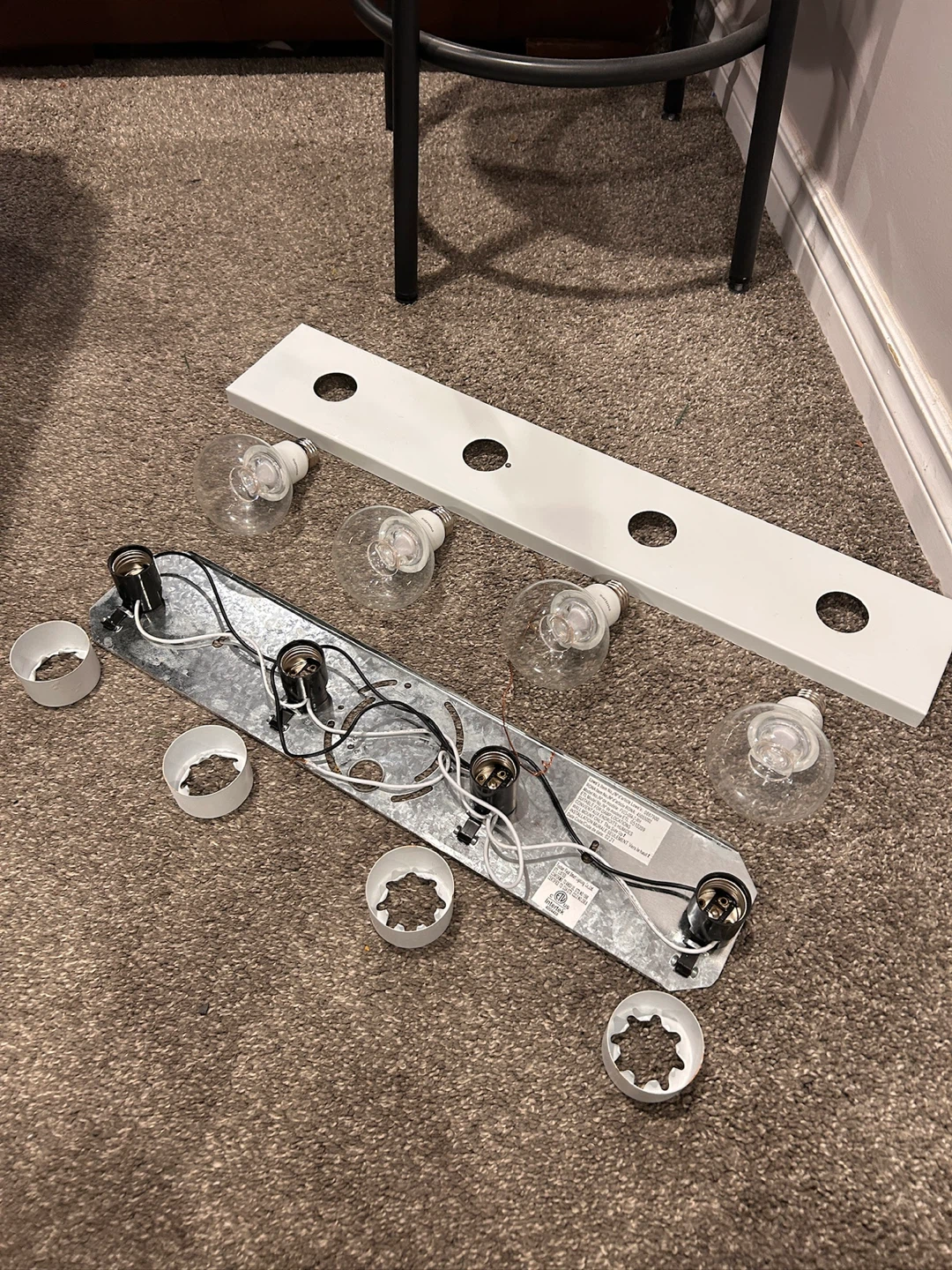 4-Light White Vanity Light Fixture - photo 3