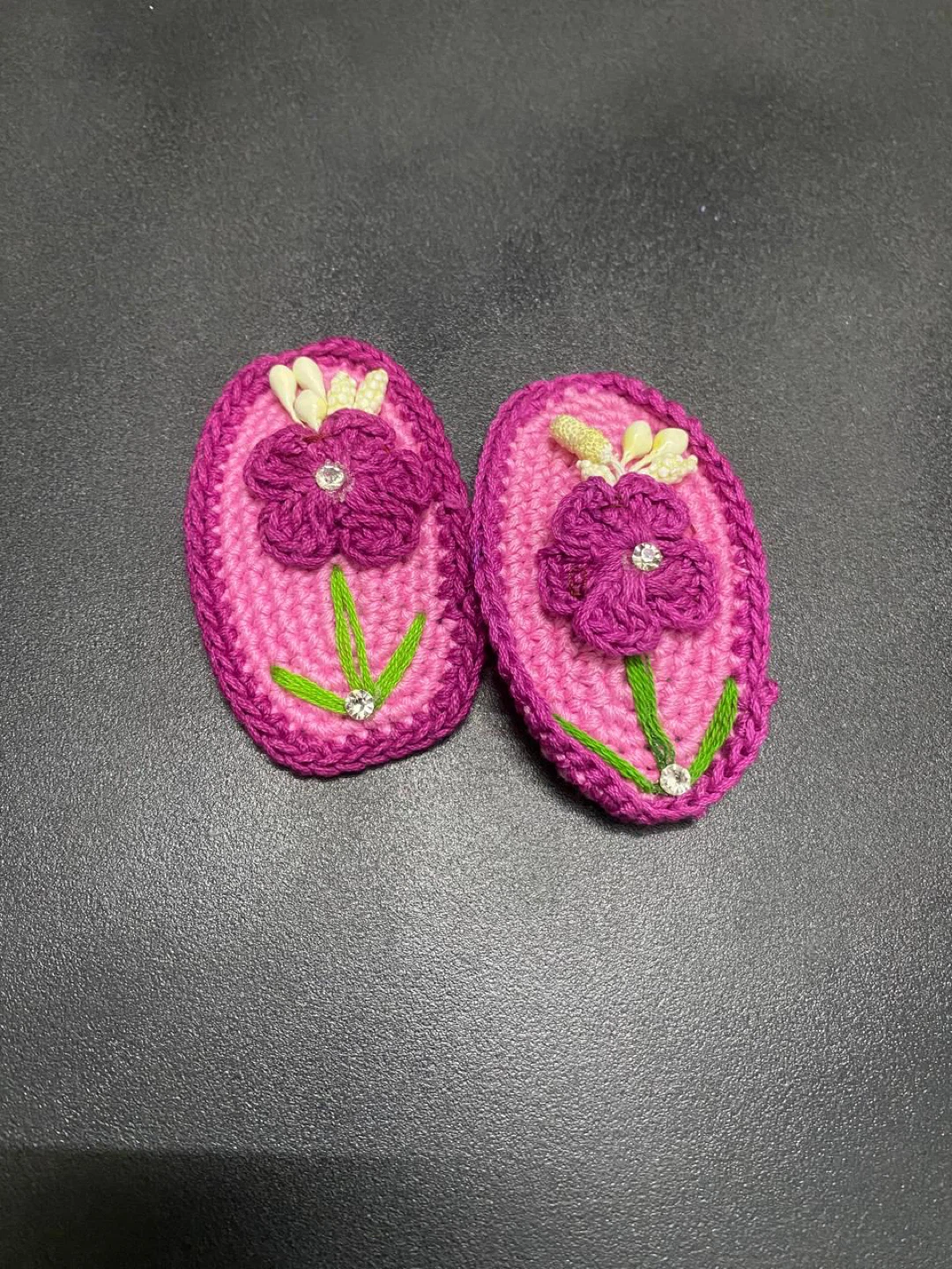 Crocheted Flower Hair Clips - photo 3