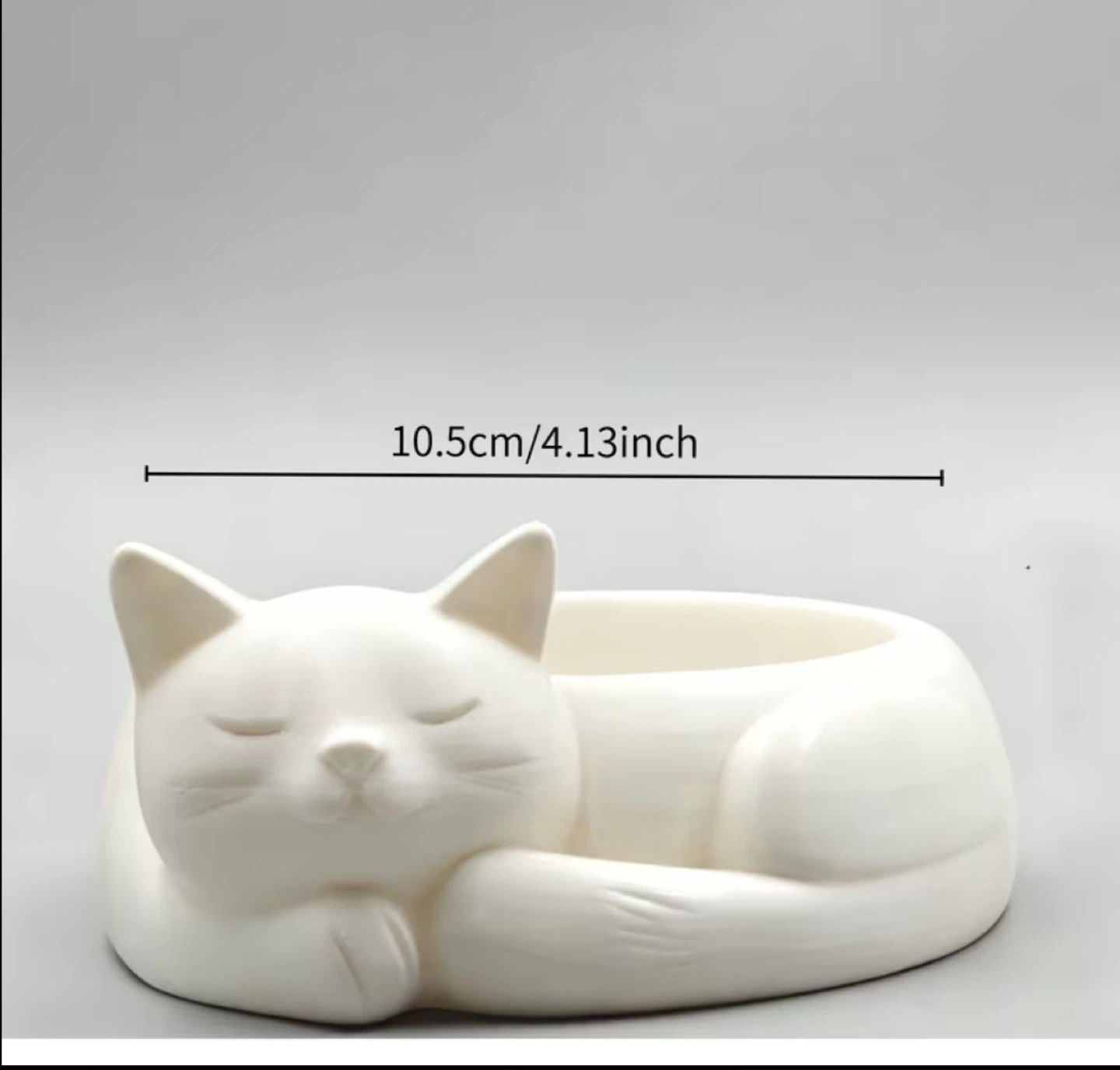White Sleeping Cat Jewelry & Storage Tray - photo 3
