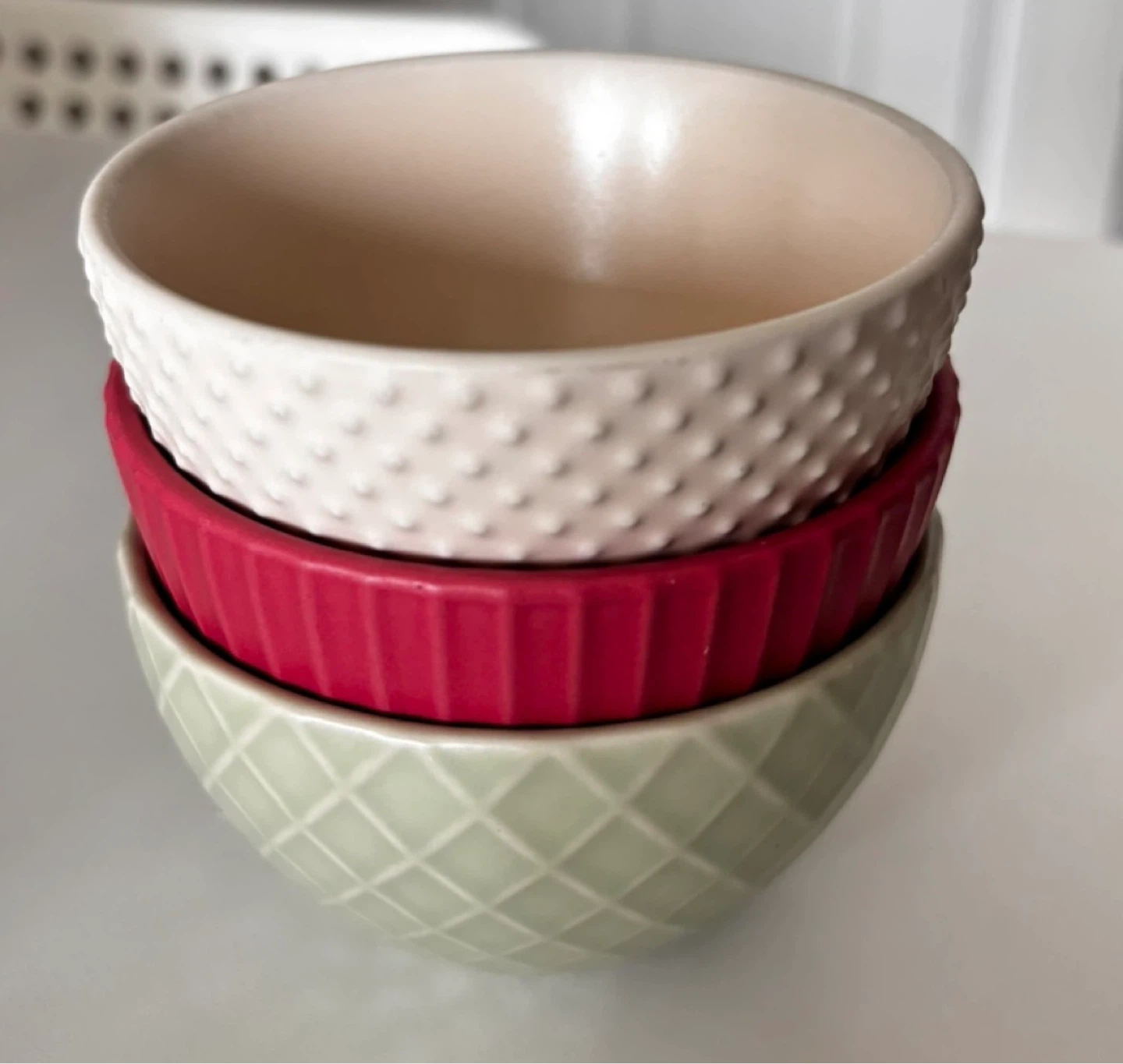 🥣 Set of 3 IKEA KEJSERLIG Bowls (4") - Mixed Colors & Textures