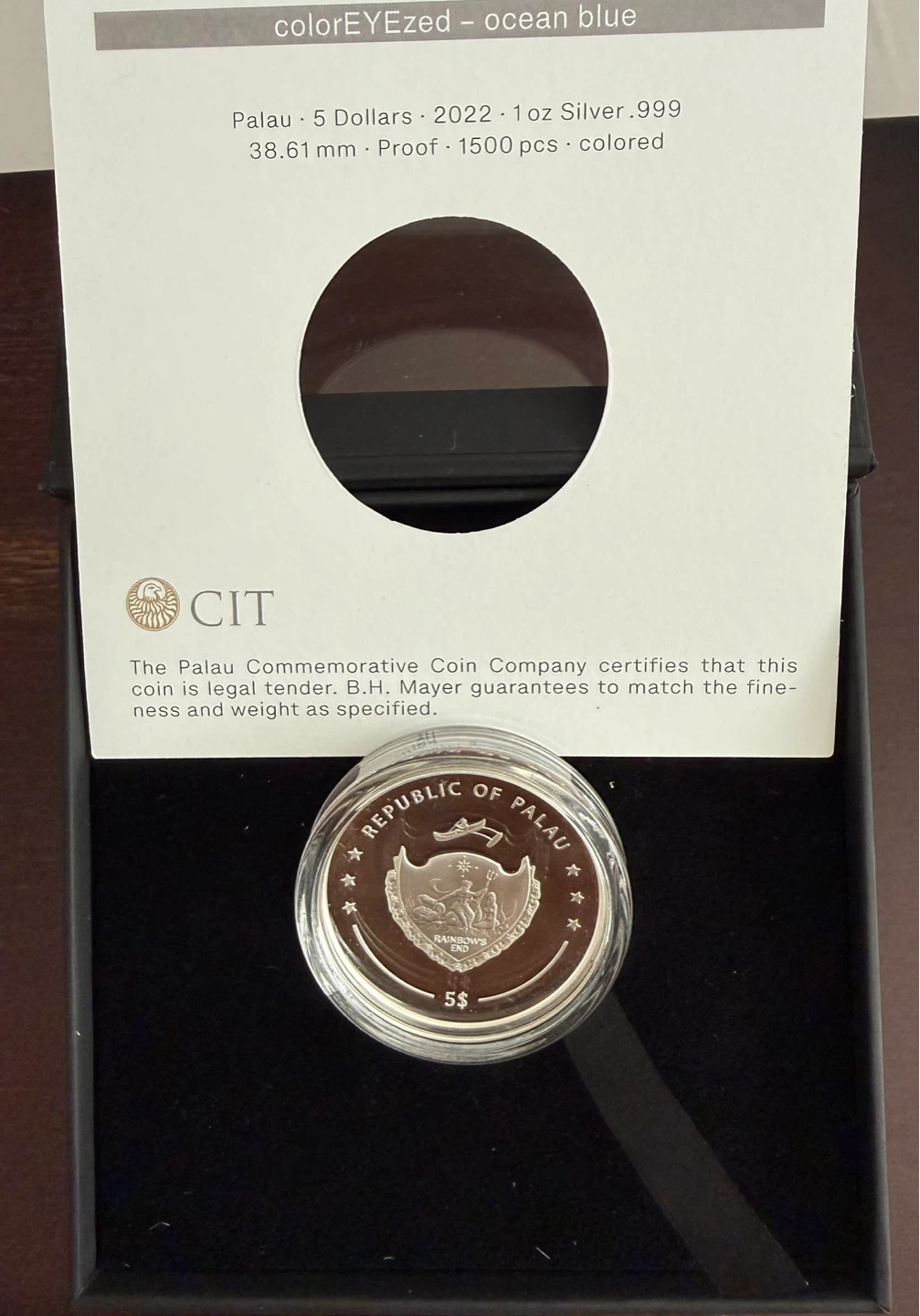 colorEYEzęd Ocean Blue 1oz Silver Coin - photo 3