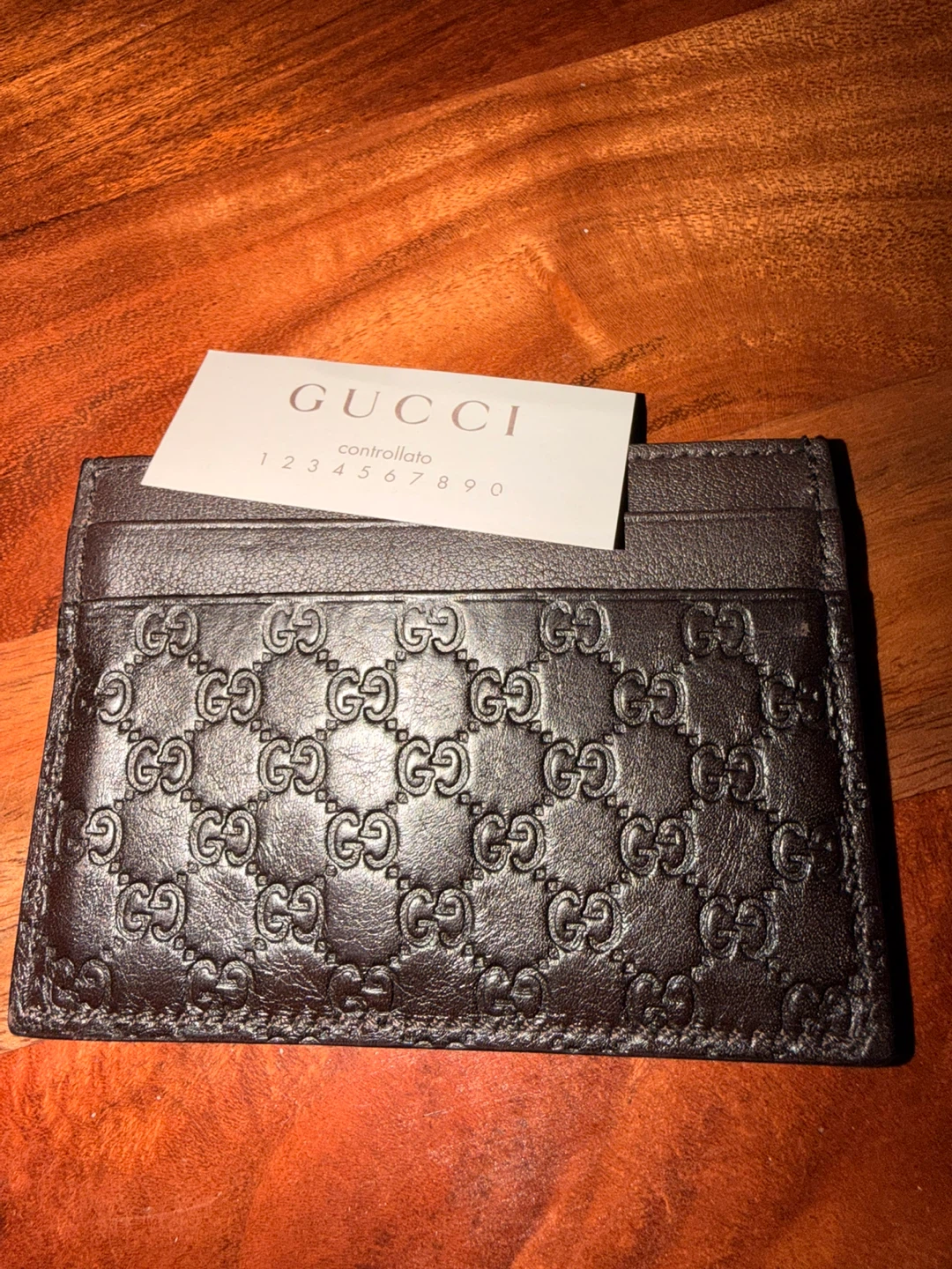 Gucci GG Embossed Leather Card Holder Brand New - photo 4