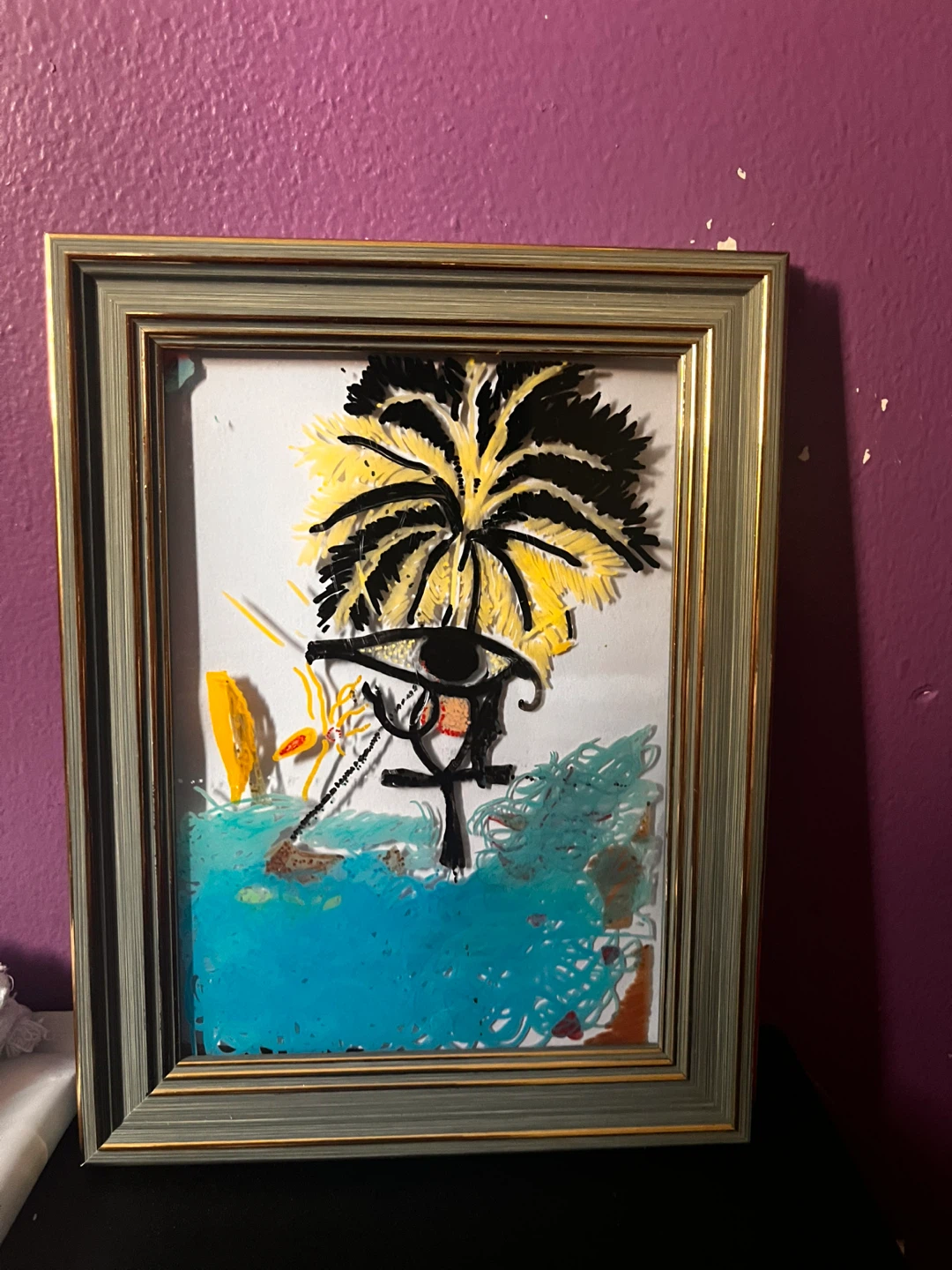 Framed Artwork with Egyptian Eye and Ankh Symbol - photo 2