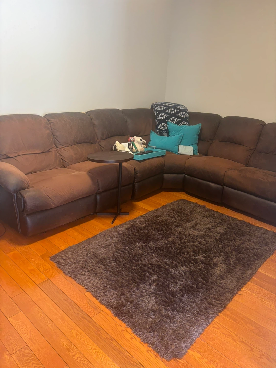 Brown Sectional Recliner Sofa