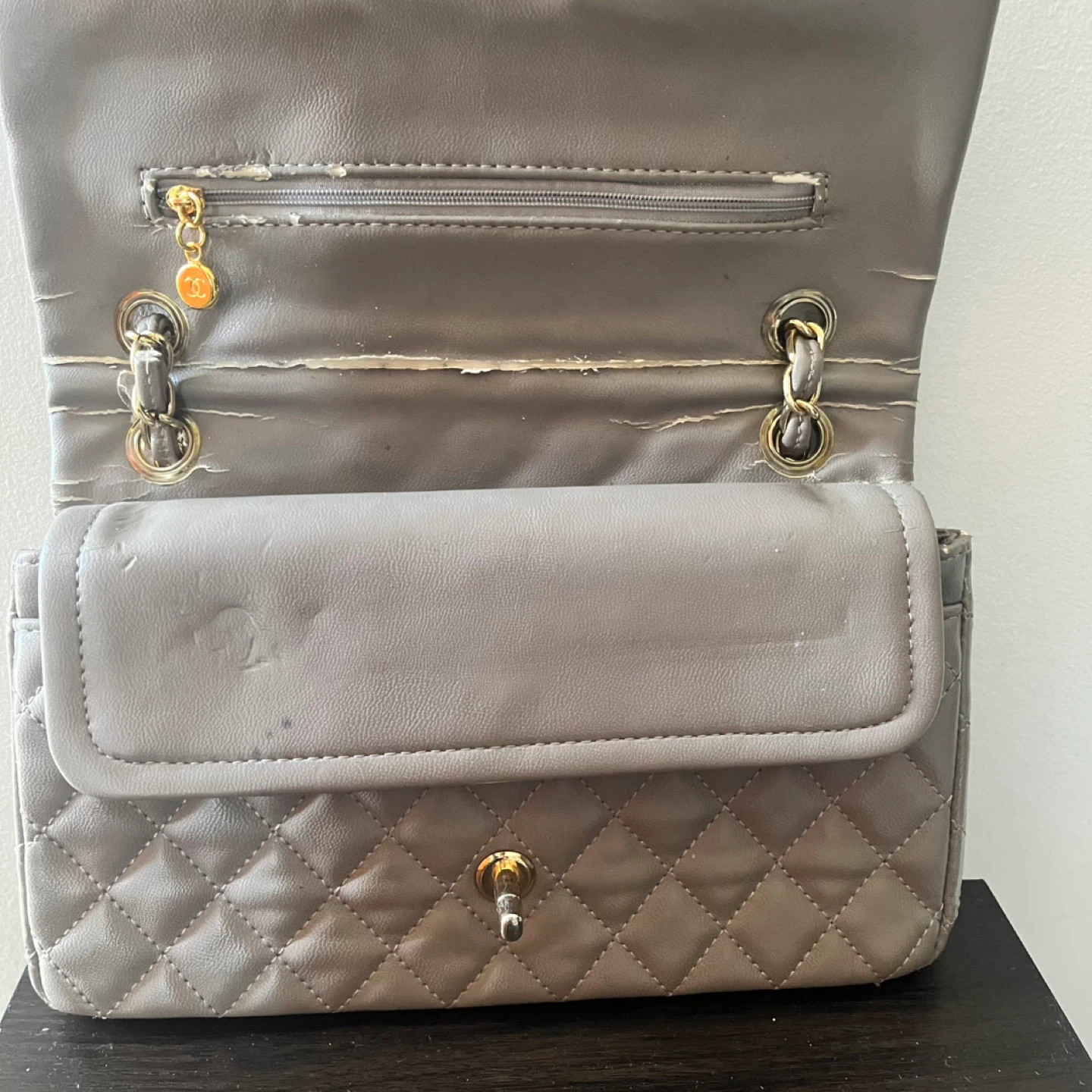 Quilted flap bag, women bag Grey - photo 3