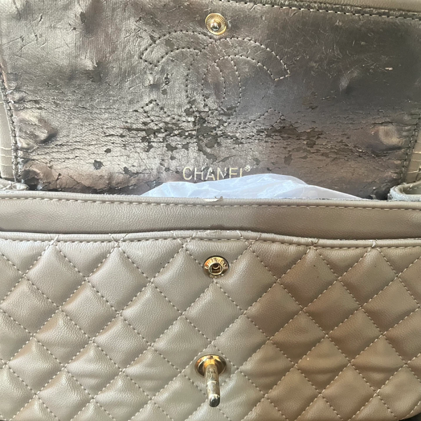 Quilted flap bag, women bag Grey - photo 4