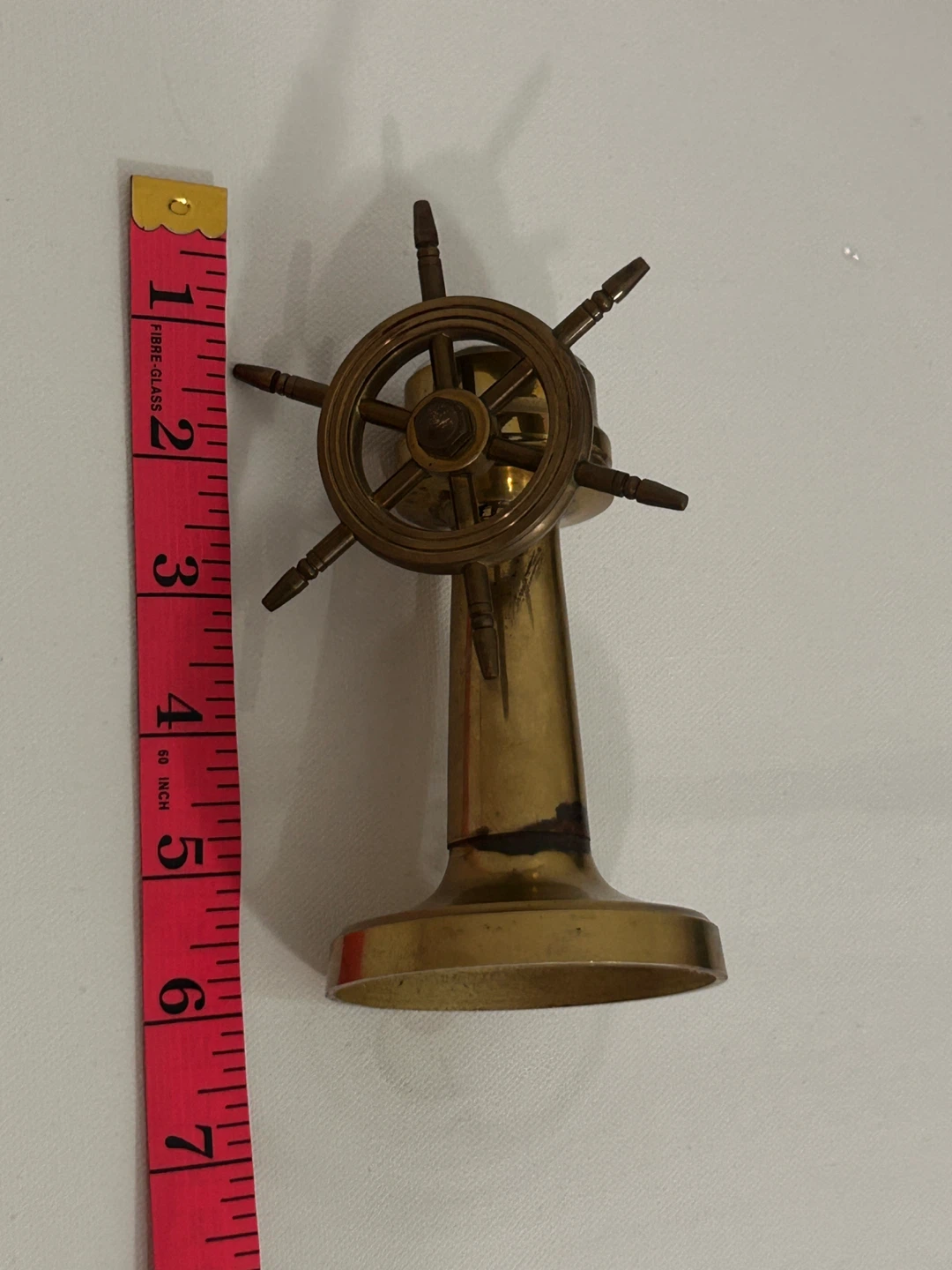 Brass Ship Wheel Compass Desk Decor - photo 4