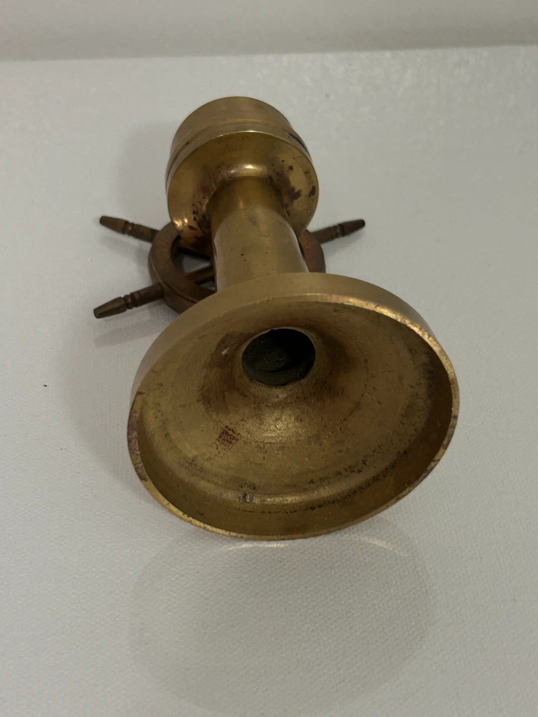 Brass Ship Wheel Compass Desk Decor - photo 3
