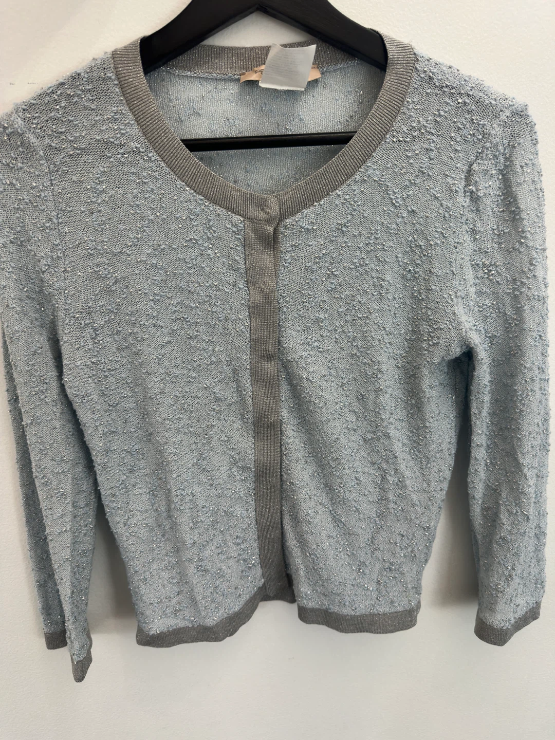 Light Blue Textured Cardigan