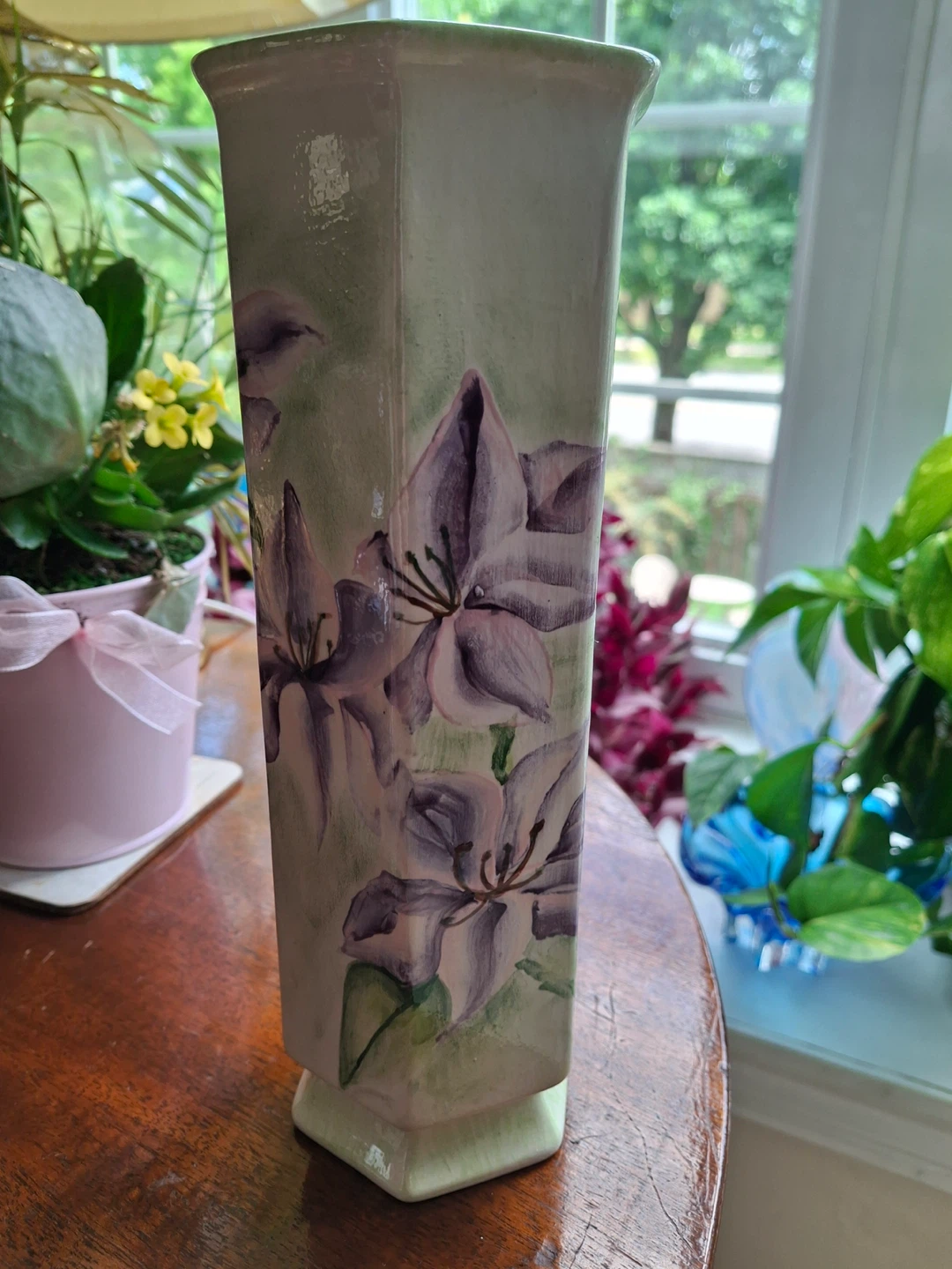 Vintage floral vase- Huron Stoneware