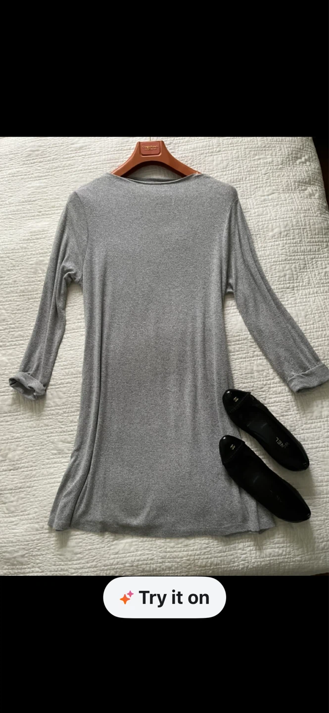 George Long Sleeve Dress - Grey - Size 2XL