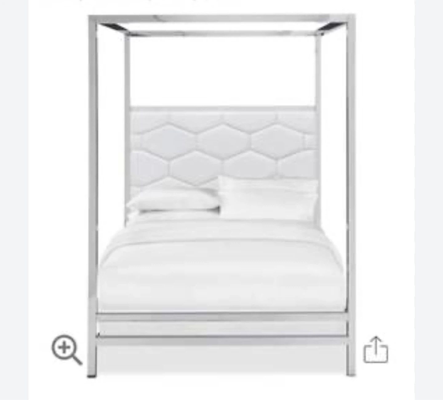 Queen Canopy Bed Frame with Upholstered Headboard - photo 2