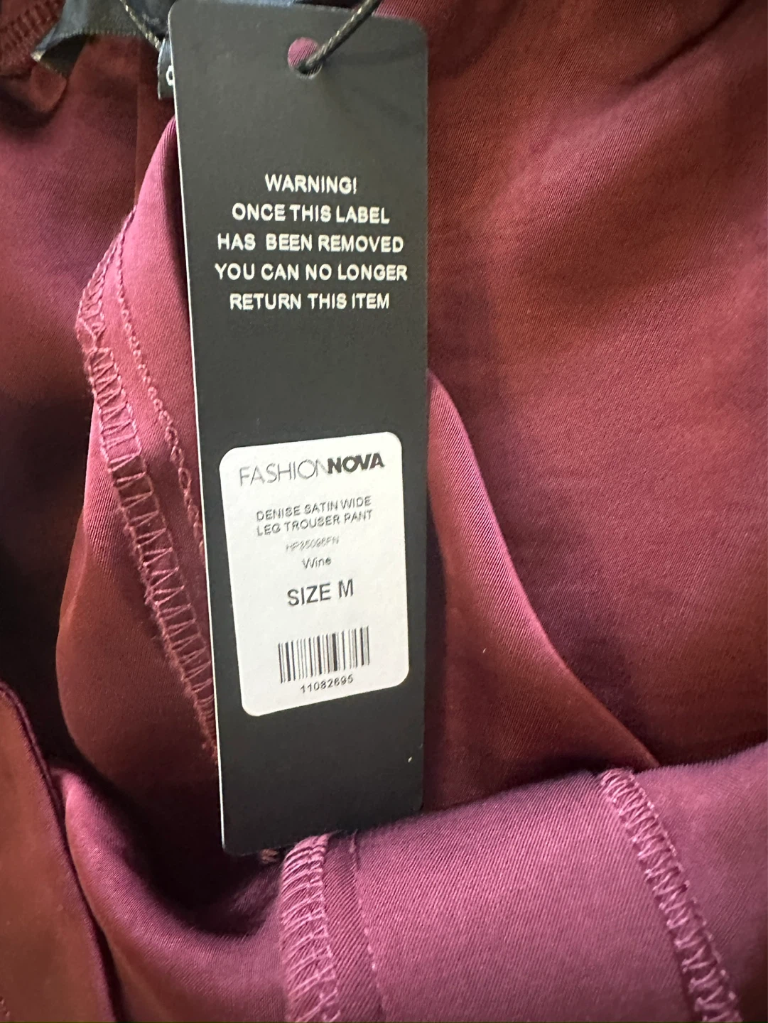 Fashion Nova Denise Satin Wide Leg Trousers Size M - photo 3