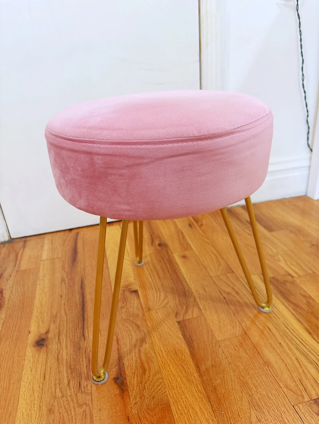 Pink Velvet Stool