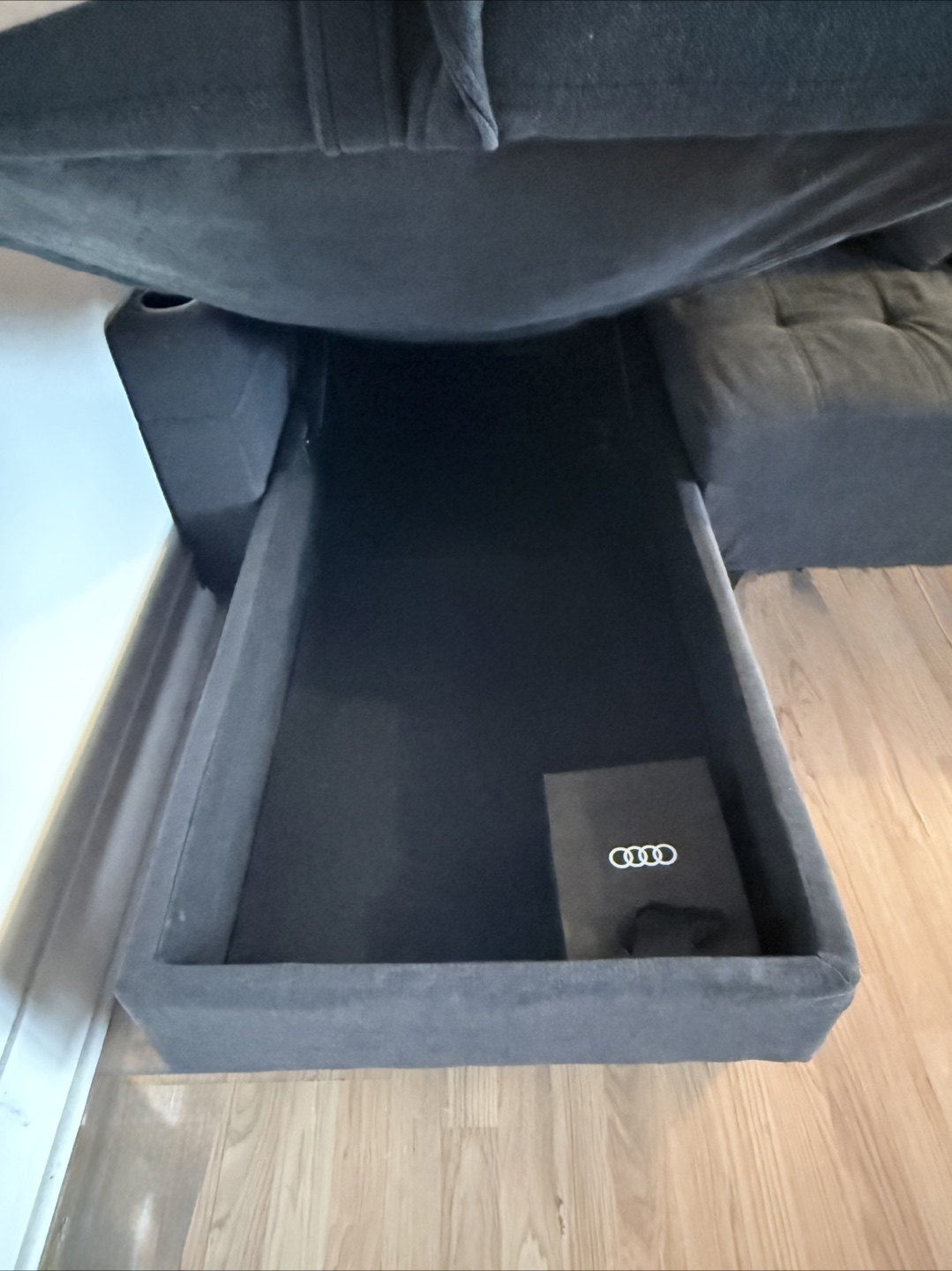 Dark Grey Sectional Couch with Storage - photo 3