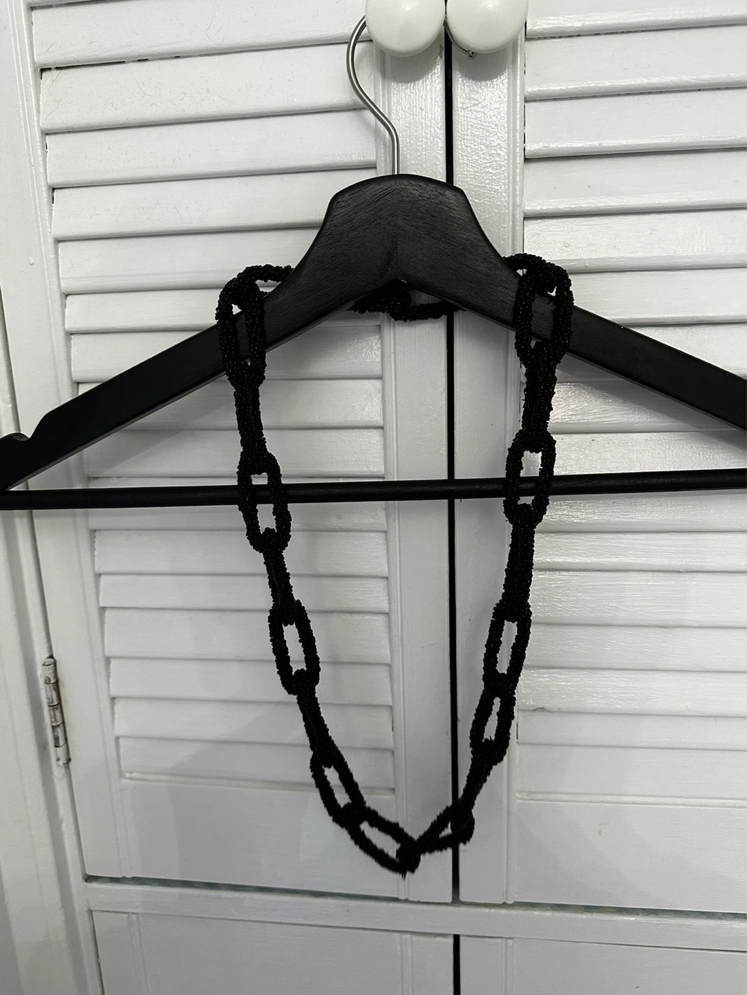 Black Beaded Chain Necklace