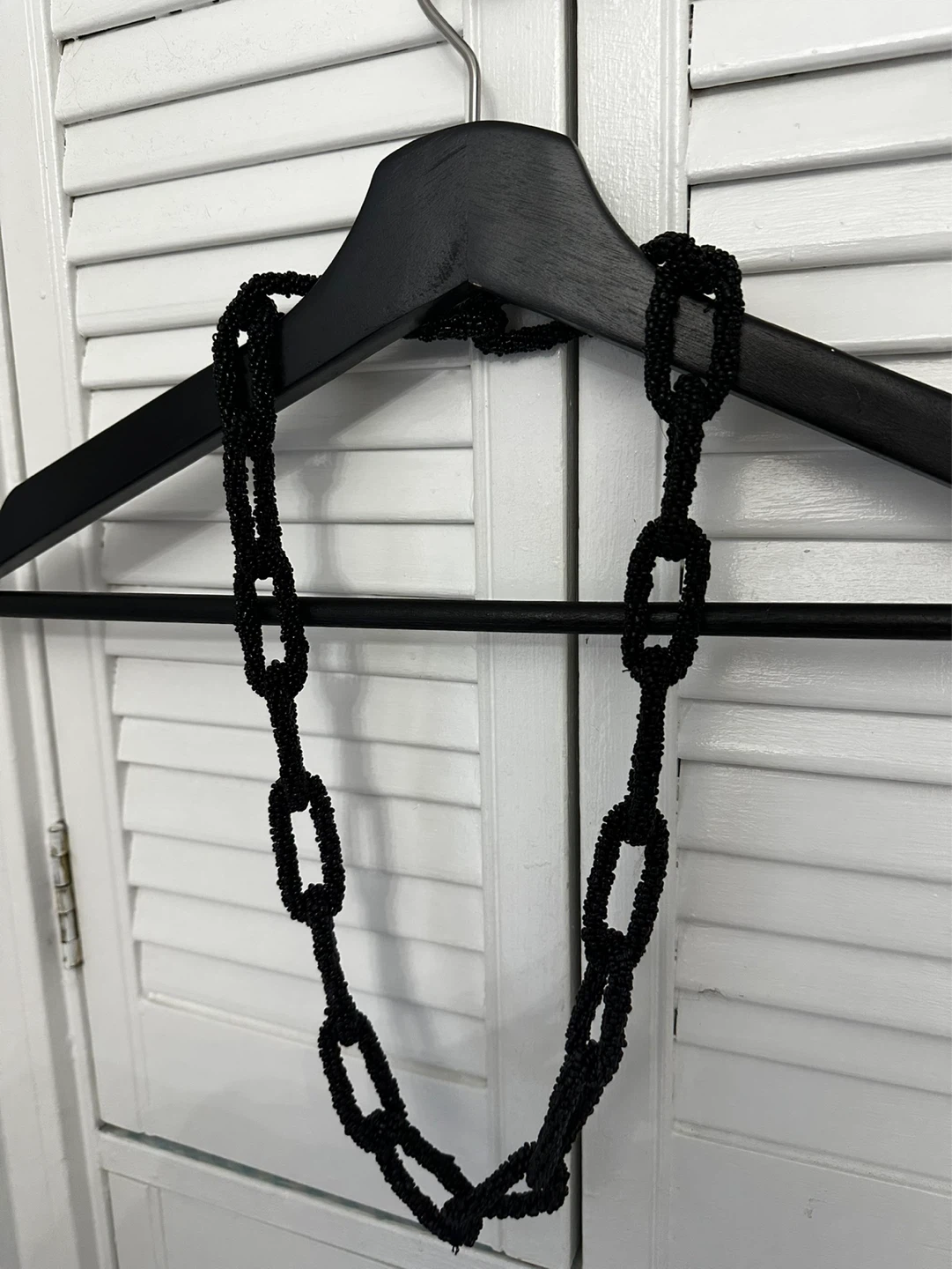 Black Beaded Chain Necklace - photo 2