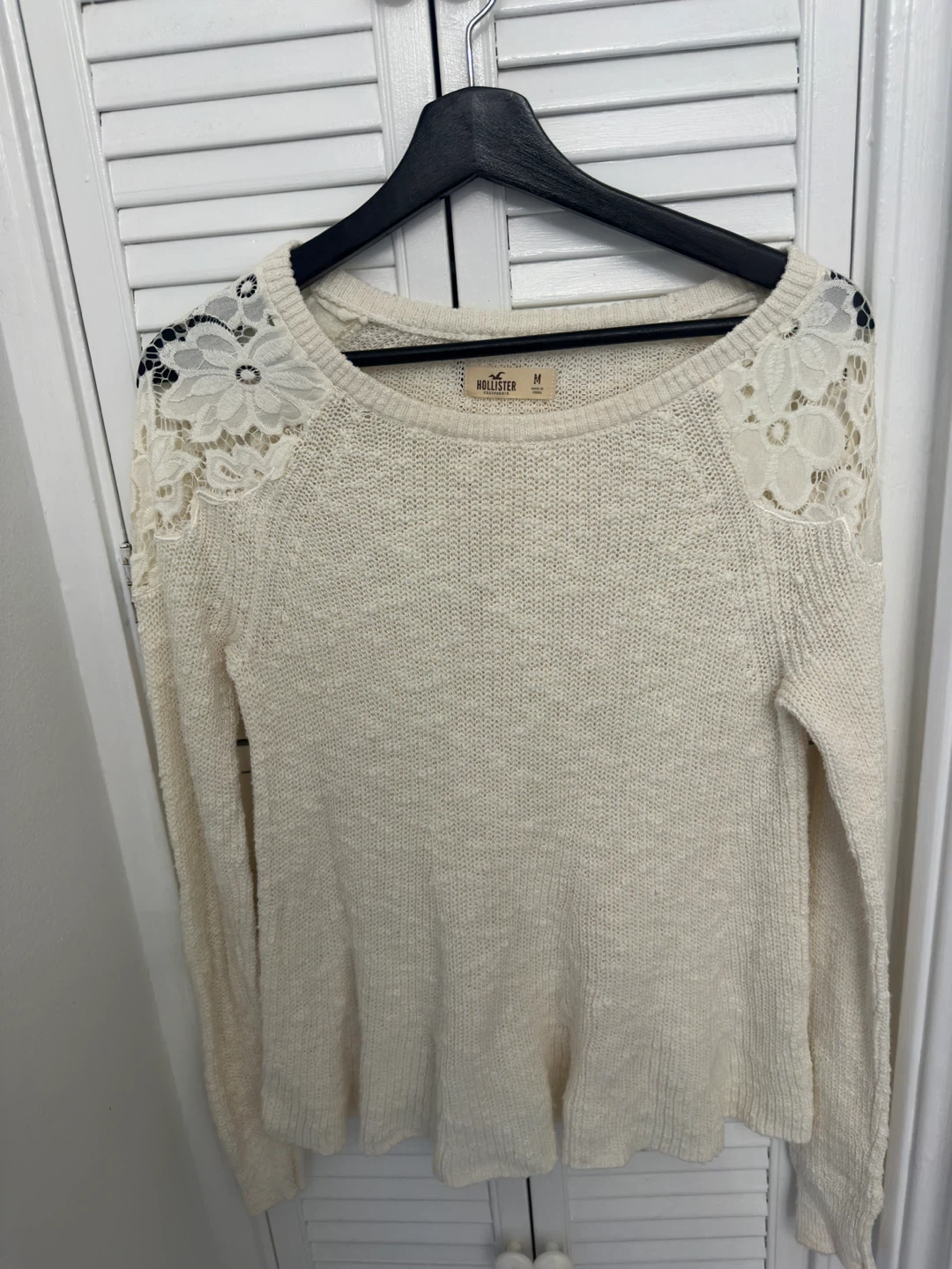 Hollister Cream Lace Sweater
