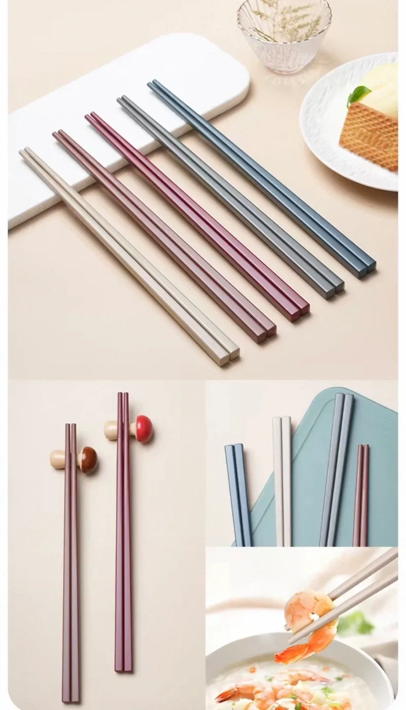 5 Pairs PPS Alloy Chopsticks - High-Heat Resistant & Anti-Mold - photo 2