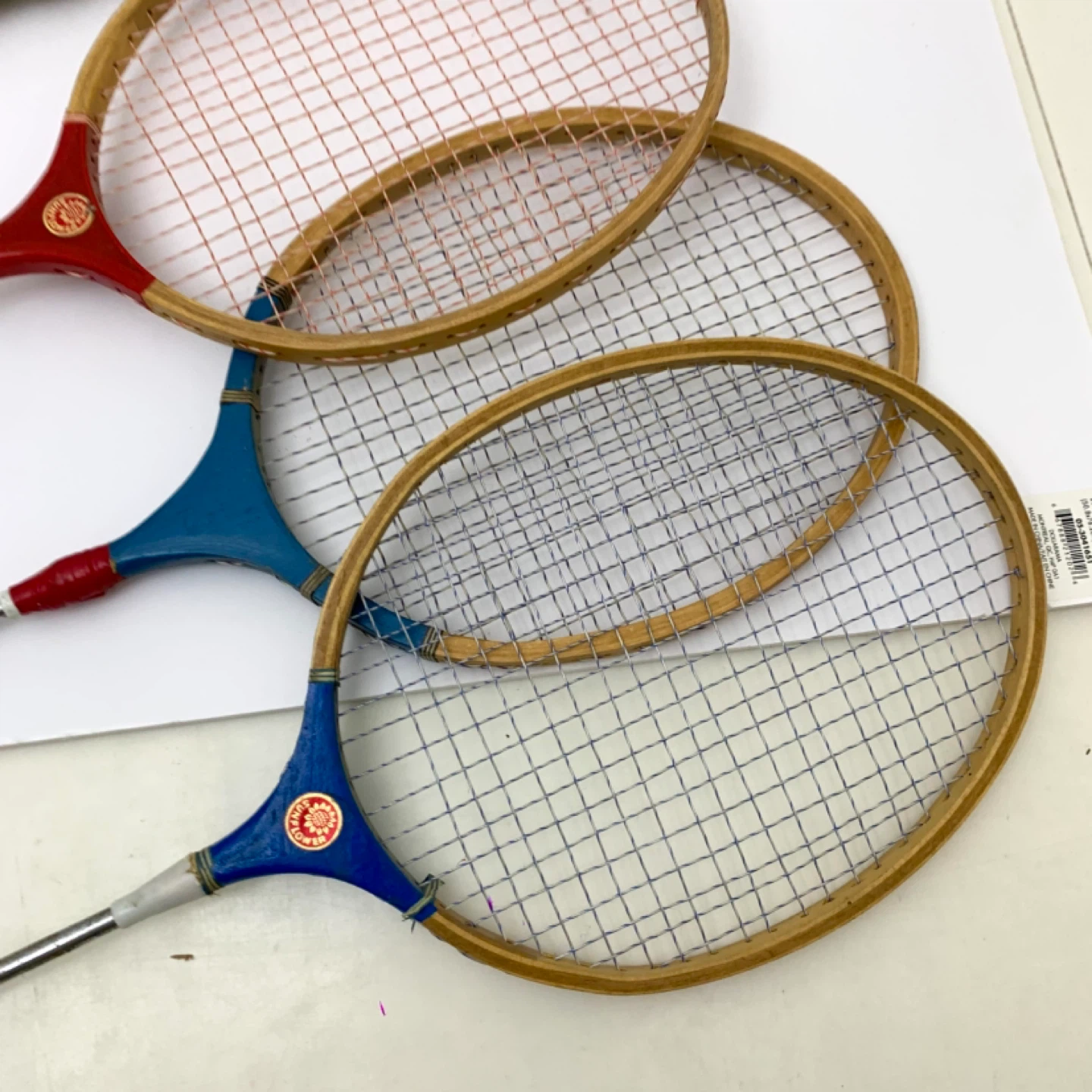 Badminton Rackets Badminton Set Vintage Wooden Racquets With Net - photo 3