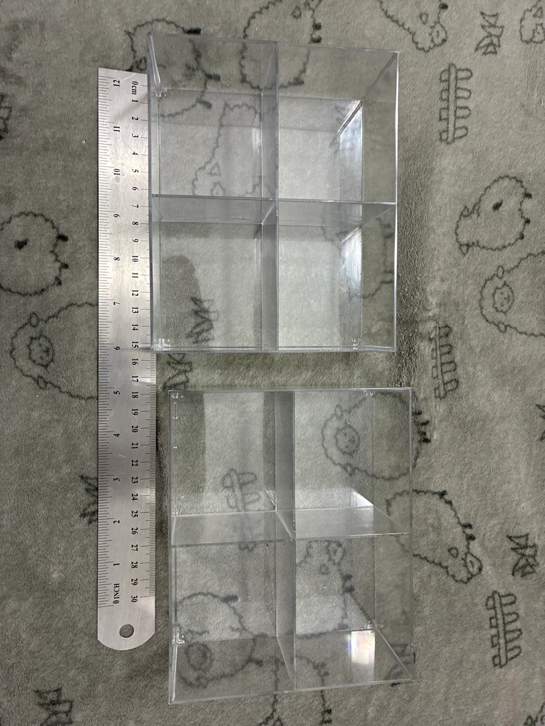 Clear Acrylic 4-Compartment Organizer Boxes (Set of 2)
