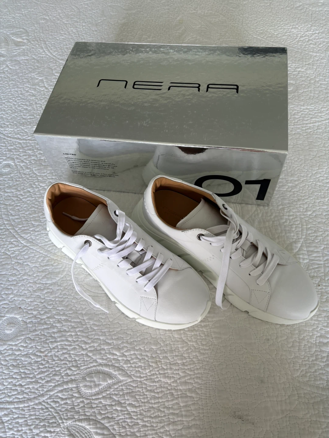 NERA Limited White genuine Leather Sneakers - photo 2