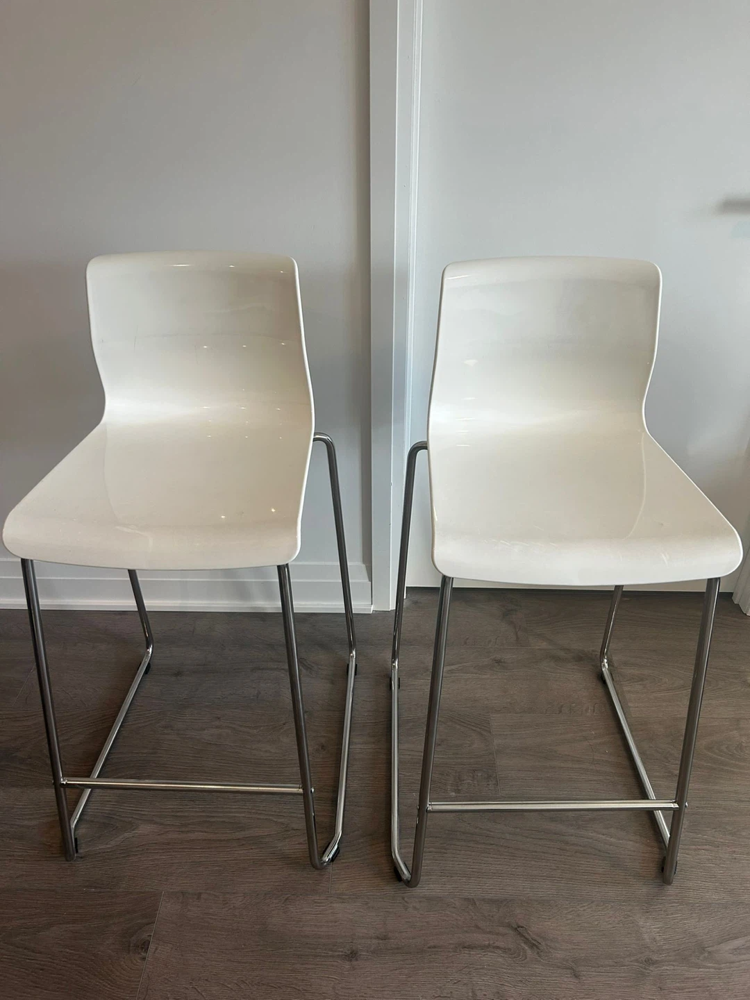 White Bar Stools (Set of 2)
