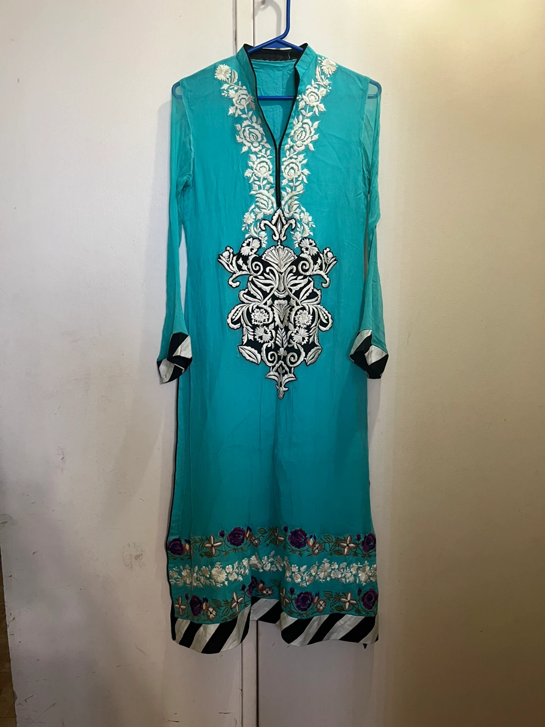 Turquoise Kameez with Embroidery