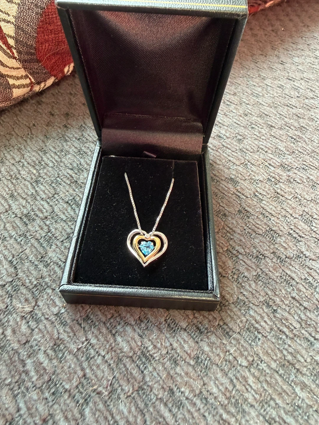 Blue Topaz heart pendant