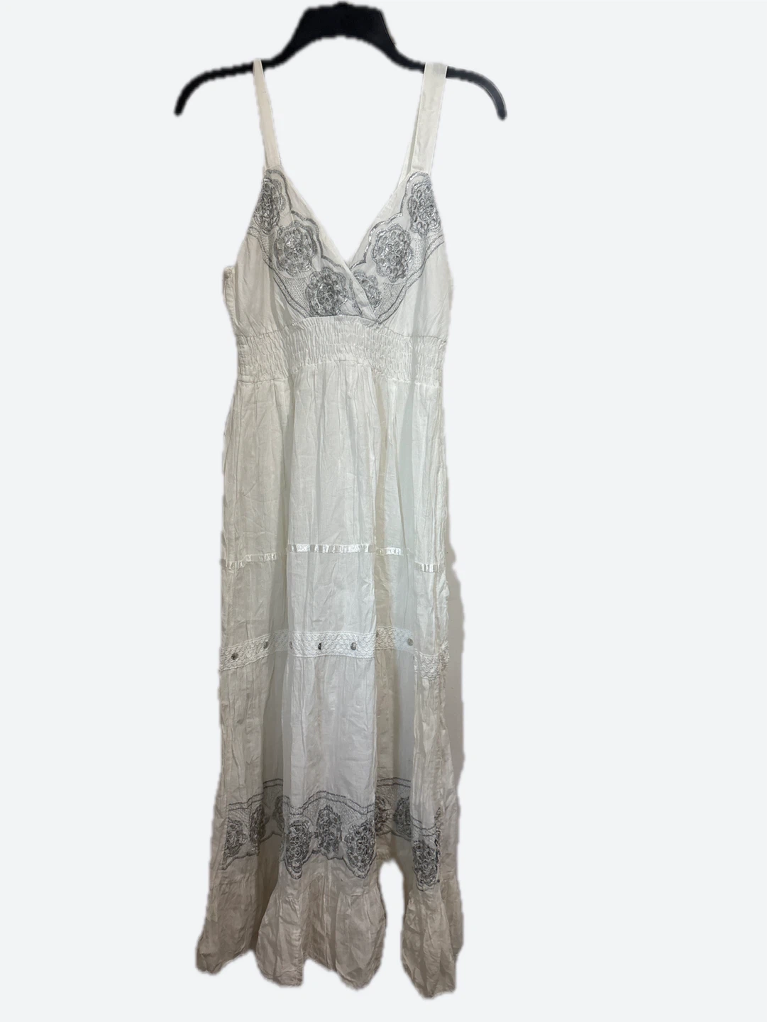 White Sundress with Silver Embroidery