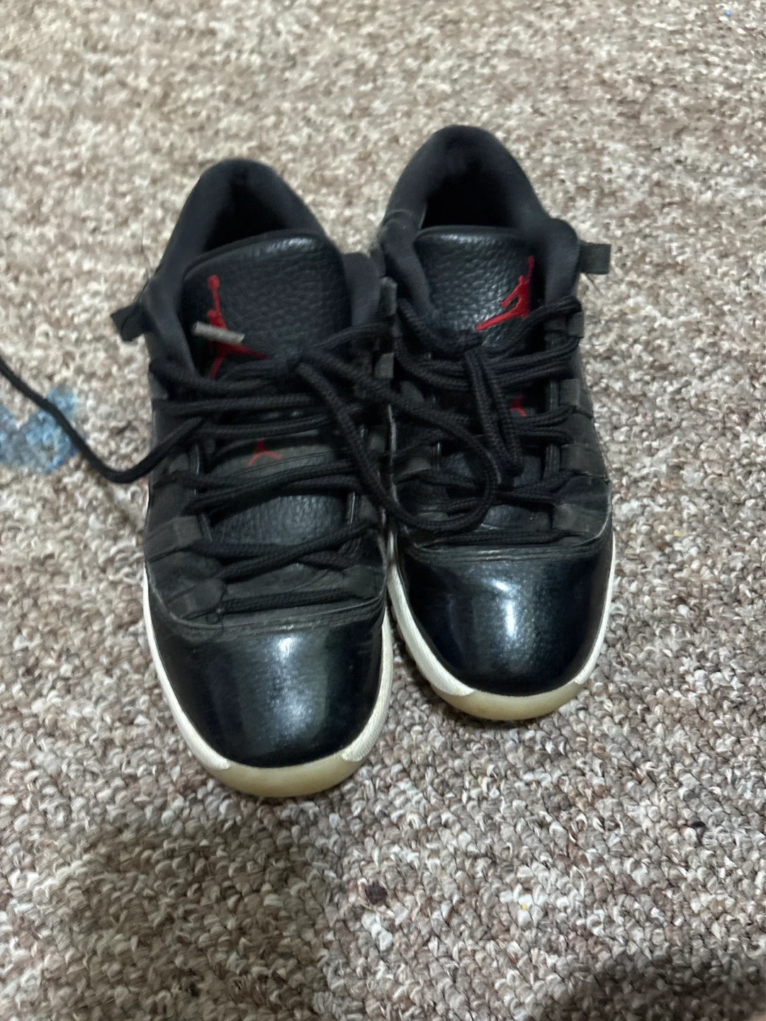 Air Jordan 11 Retro Low Black Red Sneakers - photo 2