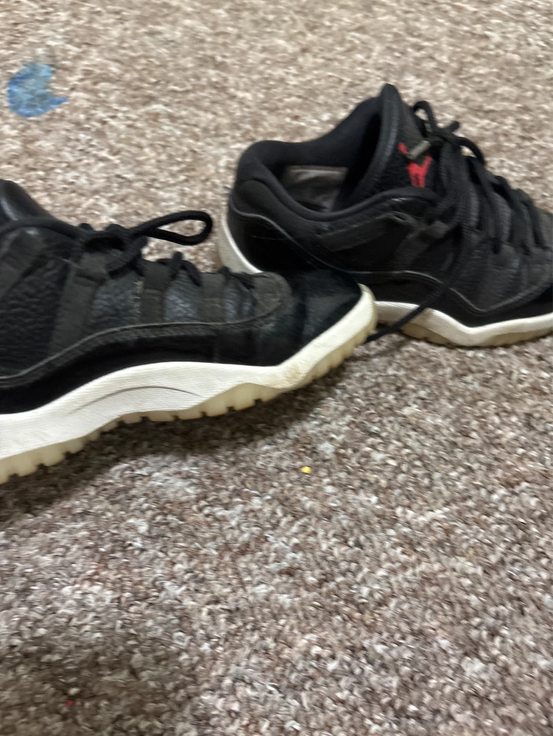 Air Jordan 11 Retro Low Black Red Sneakers - photo 3