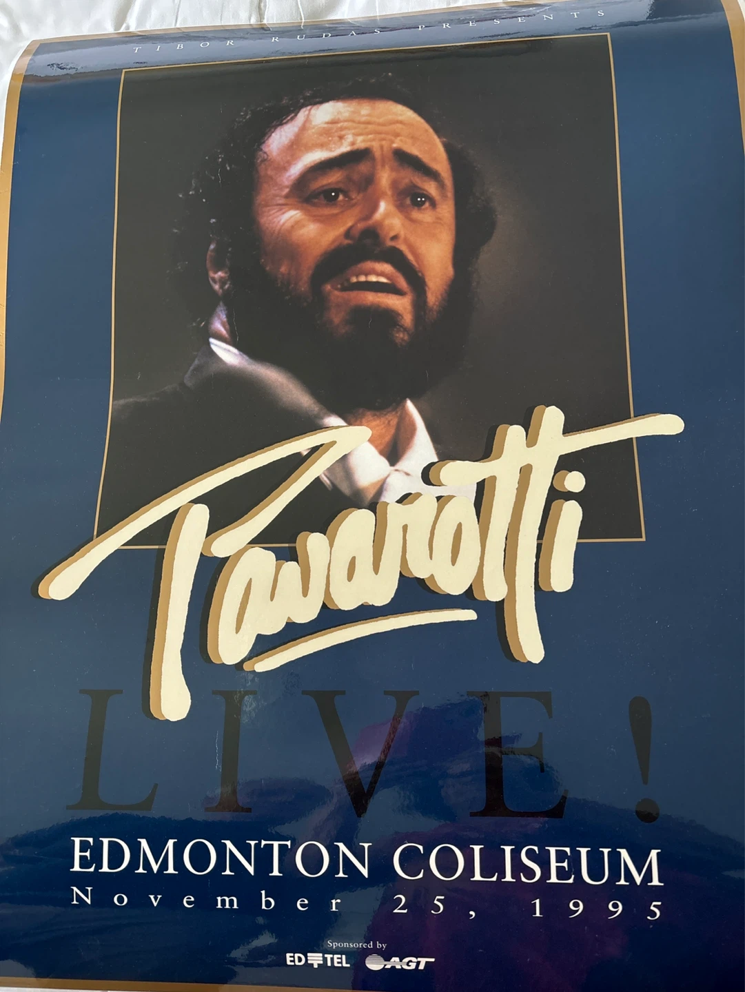 Luciano Pavarotti Live Poster - Edmonton Coliseum Nov 25, 1995