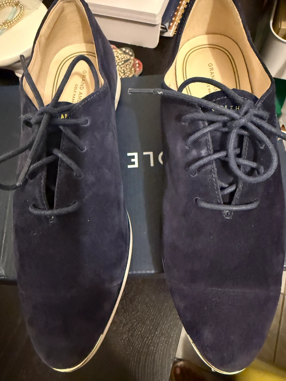 Cole Haan Grand Crosscourt Turf Shoes - Navy Suede - Size 7.5B