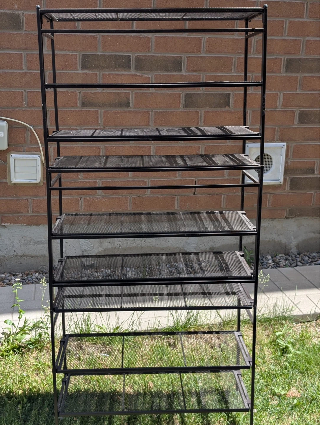 Black Metal 3-Tier Shelving Units (Set of 3) shoe cabinet