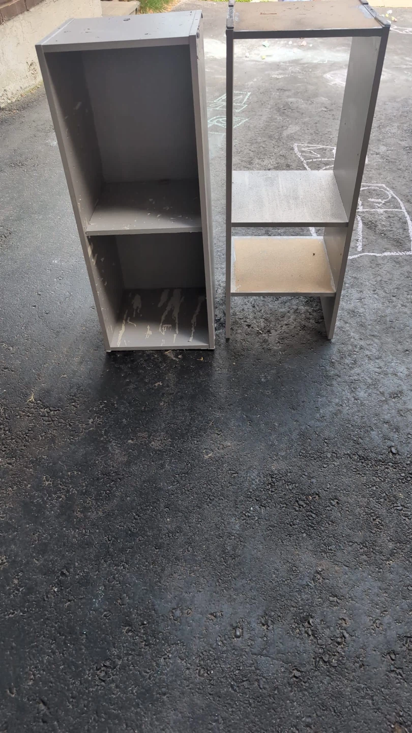 Grey small bookshelf unit / cabinet