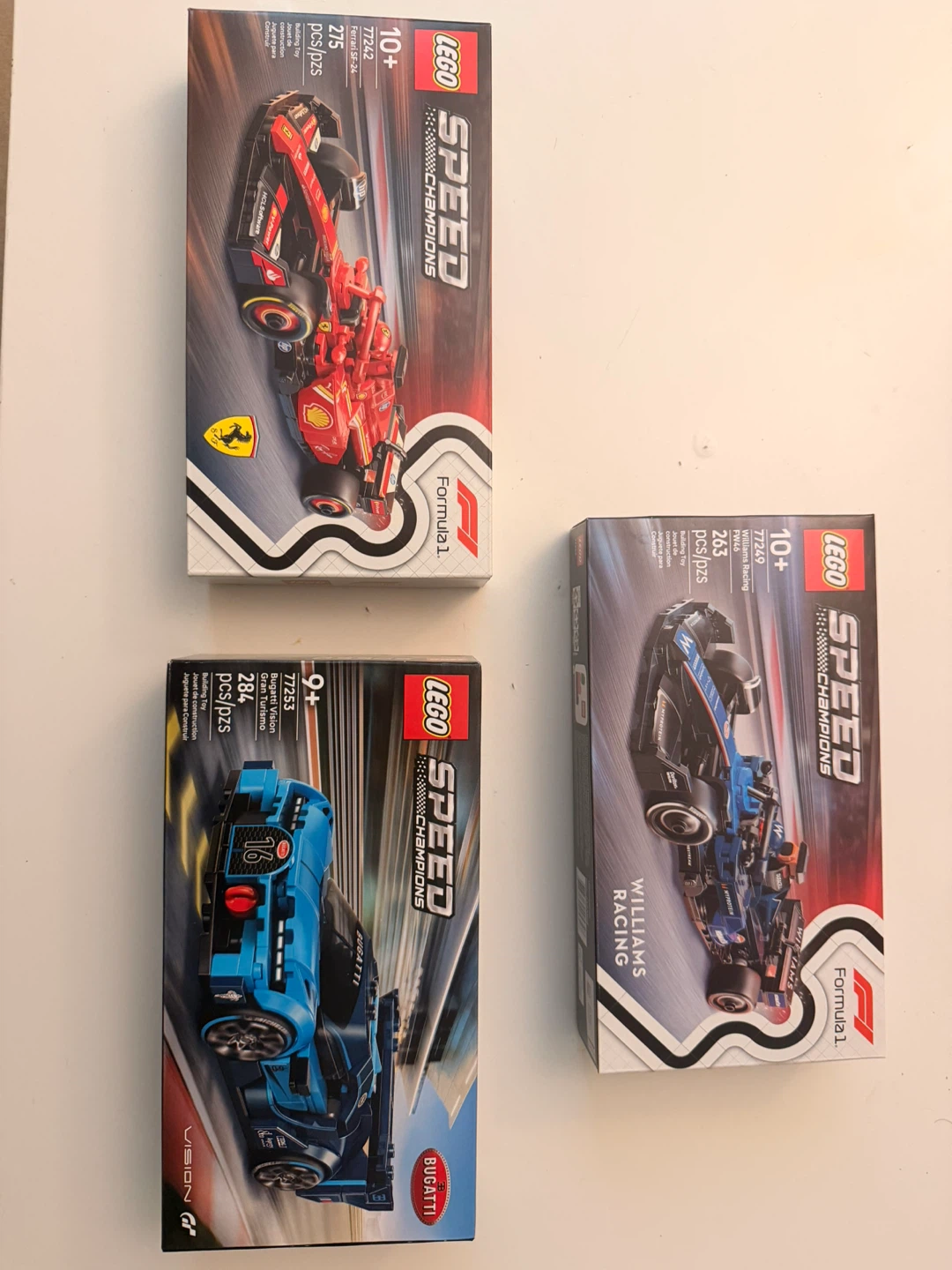 LEGO Speed Champions F1 Race Cars (Ferrari, Williams, Bugatti)