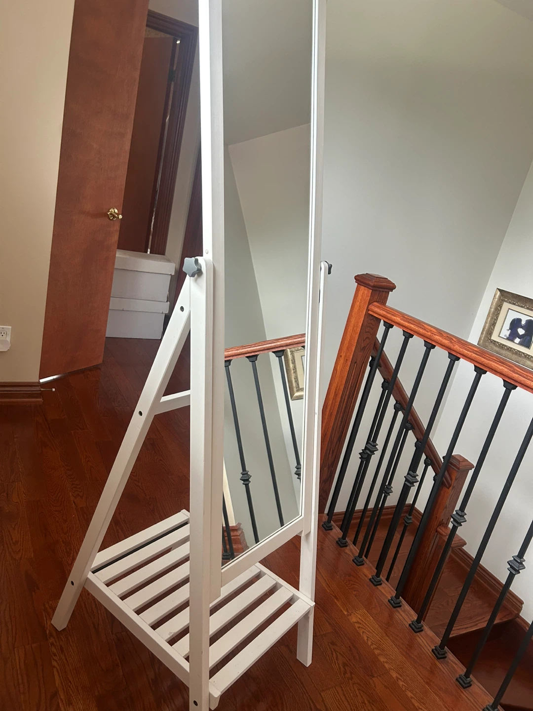 White IKEA Mirror with Storage Shelf - photo 2