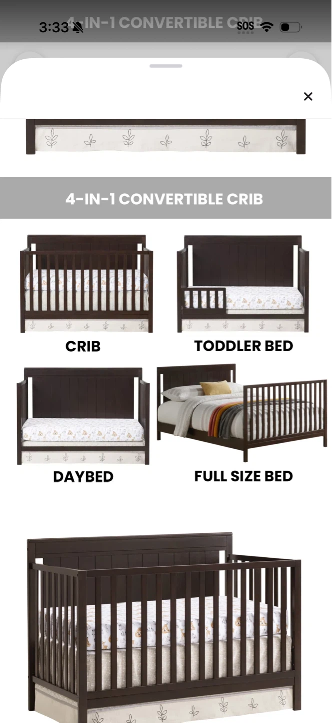 Oxford Baby Logan 4-in-1 Convertible Crib