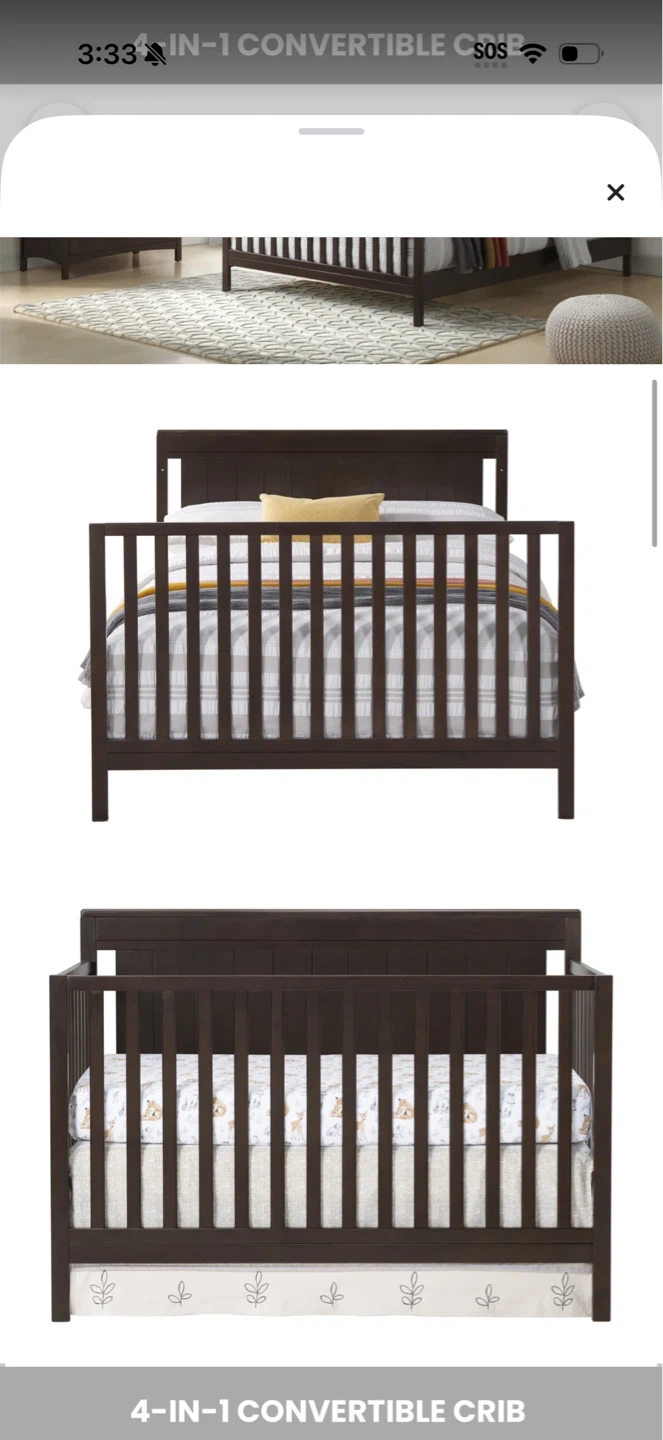 Oxford Baby Logan 4-in-1 Convertible Crib - photo 2